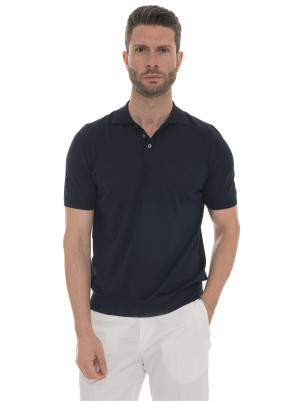 Hindustrie Polo in maglina COTTONCREPE Blu Uomo 48