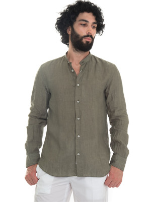 Vincenzo De Lauziers Camicia in lino Verde militare Uomo M