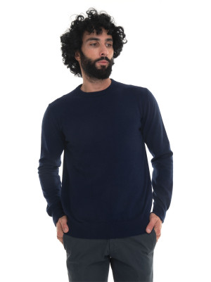 Quality First Pullover girocollo Blu Uomo 3XL