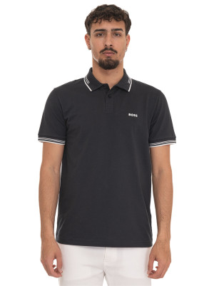 Boss Polo in cotone piquet Blu Uomo L