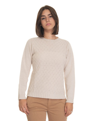 Quality First Maglia in lana Sabbia Donna XXL