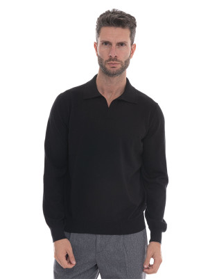 Gran Sasso Polo manica lunga Nero Uomo 50