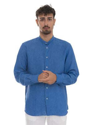 Vincenzo De Lauziers Camicia in lino Bluette Uomo XS
