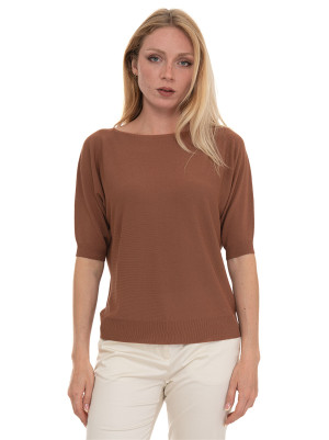 Quality First Maglia girocollo Tabacco Donna M