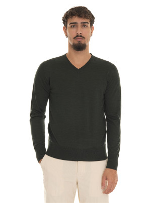 Hindustrie Maglia collo a V Verde Uomo 50