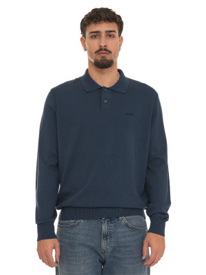 Boss Polo manica lunga Asac-pl Blu medio Uomo L