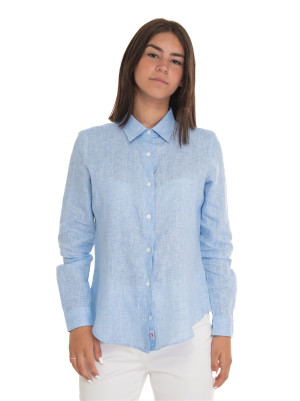 Vincenzo De Lauziers Camicia in lino Azzurro Donna XXL