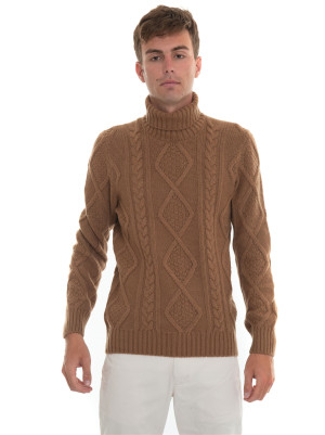 Gran Sasso Pullover collo alto Cammello Uomo 48
