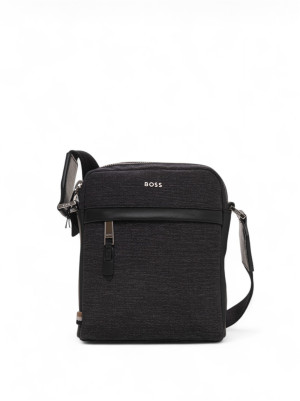 Boss Borsello in pelle e tessuto HIGHWAY Grigio Uomo UNI
