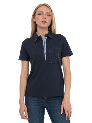 Quality First Polo mezza manica Blu Donna M