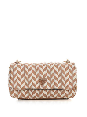 Guess Borsa piccola Tessi flap shoulder bag Cognac-bianco Donna UNI