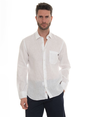 Vincenzo De Lauziers Camicia in lino Bianco Uomo 4XL