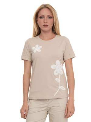 Quality First T-shirt mezza manica Avena Donna XXL