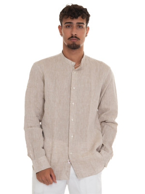 Vincenzo De Lauziers Camicia in lino Beige Uomo 3XL