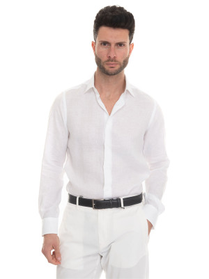 Carrel Camicia lino manica lunga Bianco Uomo 45
