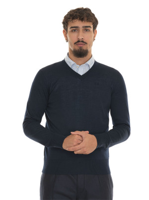 Hindustrie Maglia collo a V Blu Uomo 52
