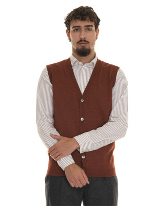 Hindustrie Gilet in maglia Ruggine Uomo 58