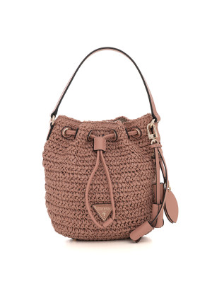Guess Borsa in rafia ofelia top handle bucket Corallo Donna UNI