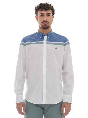 Harmont & Blaine Camicia casual CRQ606 Bianco-denim Uomo L
