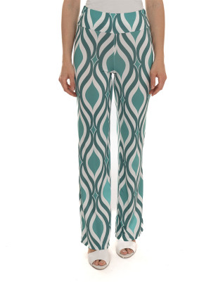Quality First Pantaloni Verde-bianco Donna 44