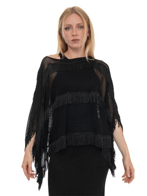 Liu Jo Poncho Nero Donna UNI