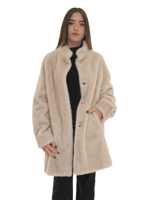 Quality First Pelliccia lunga Sabbia Donna L