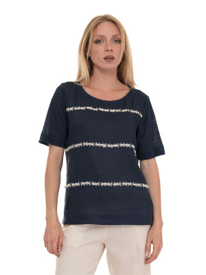 Quality First T-shirt mezza manica Blu Donna M