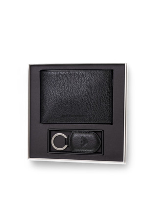 Giorgio Armani Set portafoglio e portachiavi Nero Uomo UNI