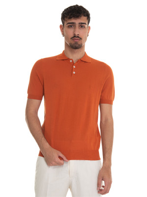 Hindustrie Polo in maglina POLO-CREPE Arancio Uomo 50