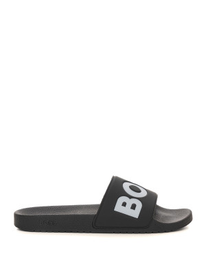 Boss Ciabatte con fascia bicolore Aryeh-slid-npvlg Nero Uomo 44
