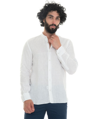 Vincenzo De Lauziers Camicia di lino guru Bianco Uomo XS