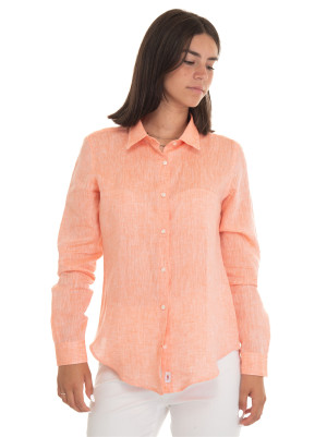 Vincenzo De Lauziers Camicia in lino Arancio Donna XXL