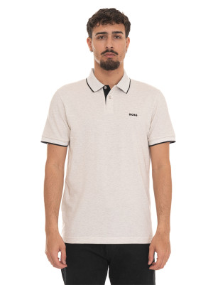 Boss Polo in cotone piquet Grigio chiaro Uomo XXL
