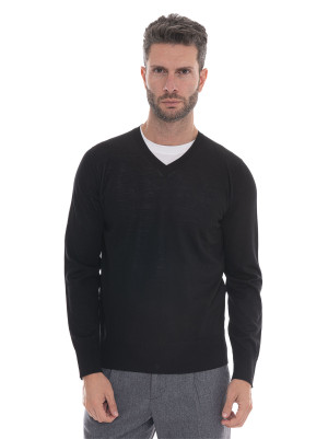 Hindustrie Maglia collo a V Nero Uomo 56