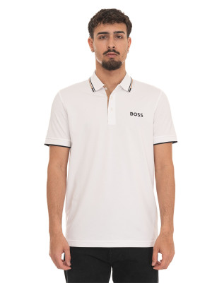 Boss Polo in cotone piquet Bianco Uomo XL