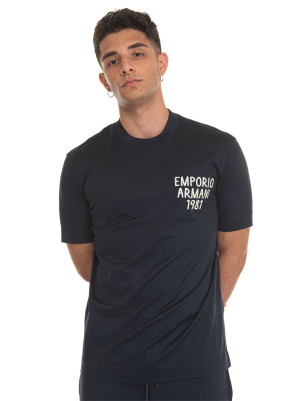 Giorgio Armani T-shirt girocollo mezza manica Blu Uomo XXL