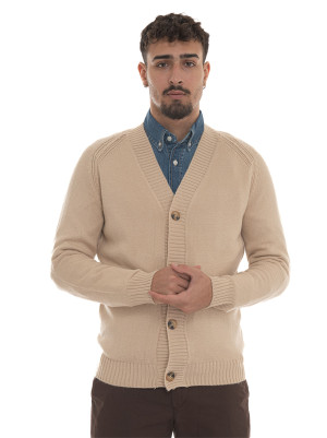Quality First Cardigan bottoni Beige Uomo XL