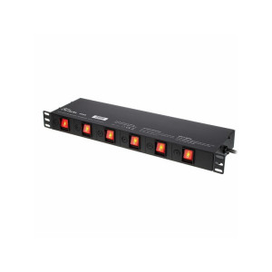 The t.racks Power MS6 - rozdzielacz zasilania | Rack 19'' | 6 gniazd