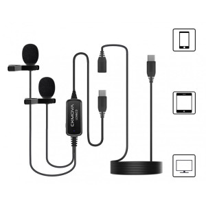 CKMOVA LCM6CD - podwójny mikrofon krawatowy ze złączem USB-C