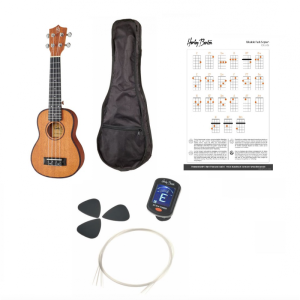 Harley Benton DLX Mahogany Soprano Pack - ukulele sopranowe | zestaw