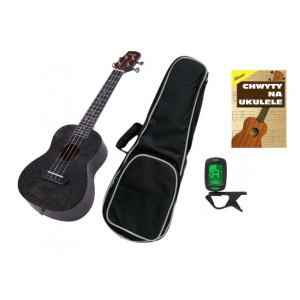 Laila UDW-2313-FO HG Black Bundle - zestaw z ukulele koncertowym | zestaw