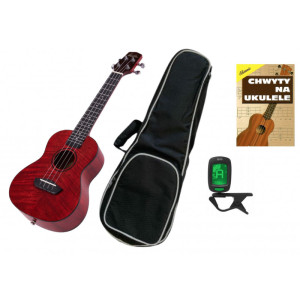 Laila UDW-2313-FO HG RED Bundle - zestaw z ukulele koncertowym | zestaw