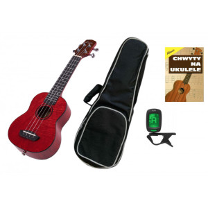 Laila UDW-2113-FO Red Bundle - zestaw z ukulele sopranowym | zestaw
