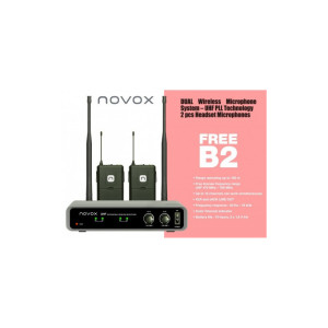 Novox B2 | Zestaw dwóch mikrofonów z odbiornikiem | Bezprzewodowy