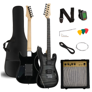 V‑TONE EGW 39 GY – Zestaw elektrycznej gitary Stratocaster 4/4 z wzmacniaczem 10 W