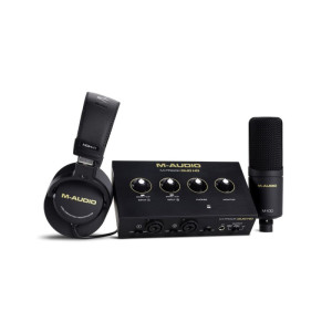 M-AUDIO M-Track Duo HD Pack – Dwukanałowy Interfejs Audio USB do Produkcji Muzycznej i Podcastów