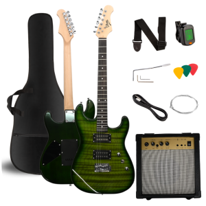 V‑TONE EGW 39 GR – Zestaw Stratocaster 4/4 zielony z wzmacniaczem 10 W