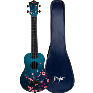 Flight TUSL32 Sakura | Urocze ukulele sopranowe z pokrowcem | Połysk