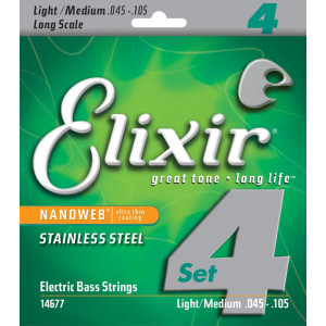 Elixir 14677 NanoWeb Light/Medium 45-105 struny do gitary basowej