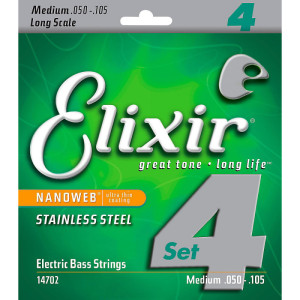 Elixir 14702 NanoWeb Medium 50-105 struny do gitary basowej